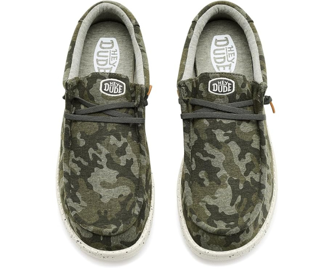 Кеды Hey Dude Wally Stretch Jersey Camo с камуфляжным принтом