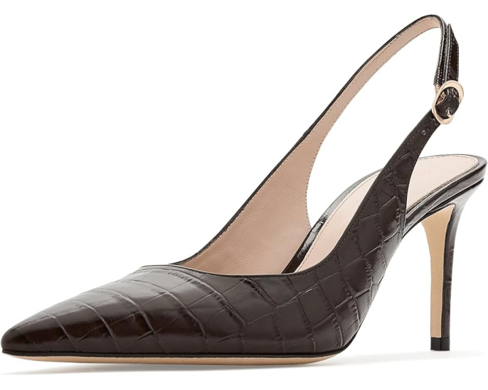 Туфли Stuart Power Slingback 75 Stuart Weitzman на шпильке с открытым мысом