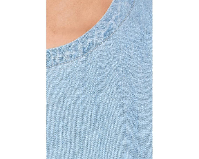 Топ Eileen Fisher из легкого денима с круглым вырезом