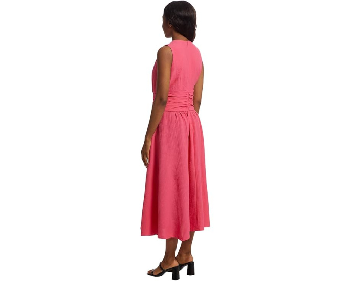 Платье Calvin Klein Gauze Twist Front Aline с V-образным вырезом и скрученным поясом