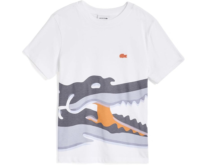 Детское поло Lacoste с акварельным крокодилом Watercolor Croc Polo