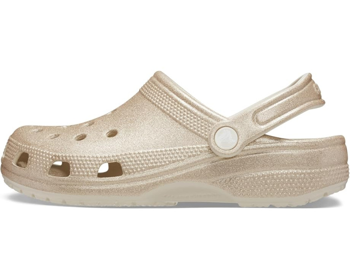 Кроксы Classic Clog с блестками и регулируемым ремешком