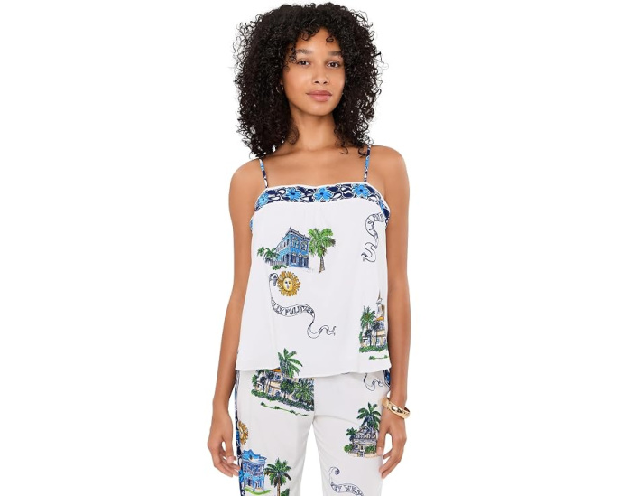 Топ Lilly Pulitzer Jamo без рукавов с кружевной отделкой