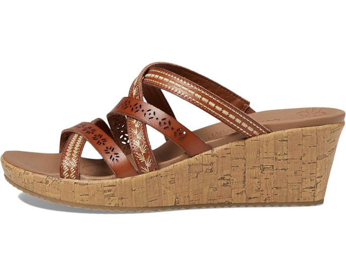 Босоножки SKECHERS Beverlee Tiger Posse на платформе с вышивкой и пробковым каблуком