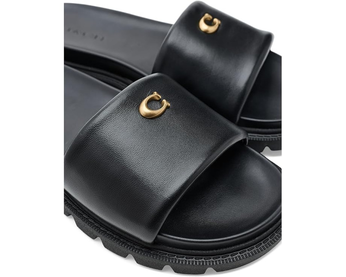 Сандалии Brynn Leather Slide из кожи бренда COACH