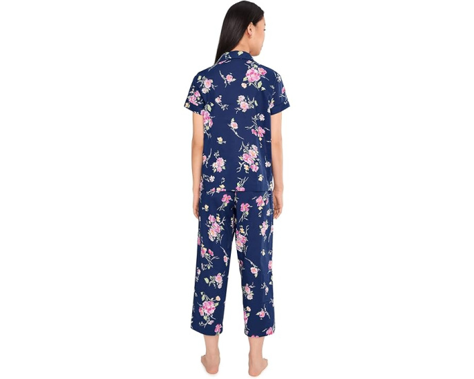 Пижамный комплект Lauren Ralph Lauren с короткими брюками и воротником с лацканами