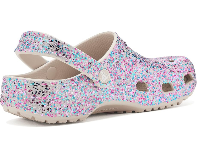 Crocs Classic Glitter Clogs детские блестящие сабо с пайетками