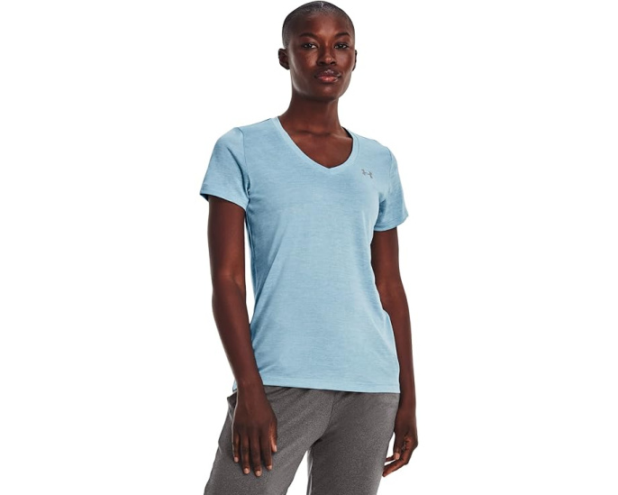 Under Armour футболка Tech Twist V-Neck Blizzard/White