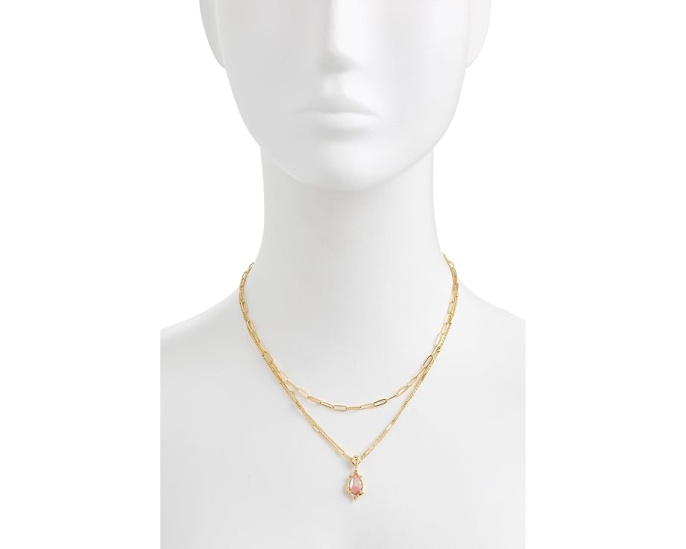 Kendra Scott Ожерелье Adriana Scallop Frame Multi Strand в золоте с жемчугом