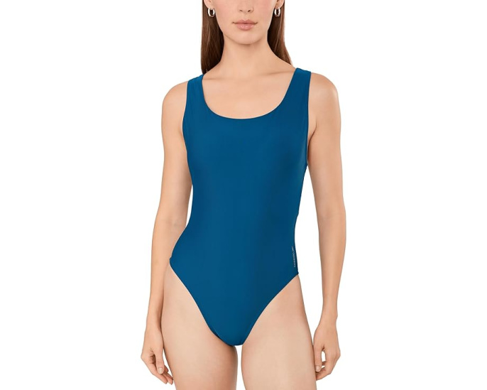 Цельный купальник Speedo Solid Mesh Scoop Neck с сетчатой спинкой