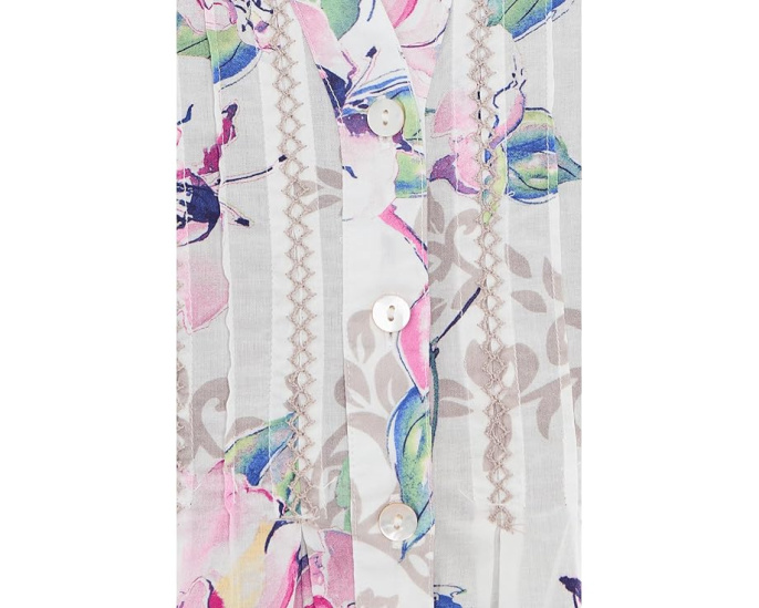 Топ Tommy Bahama с цветочной вышивкой и коротким рукавом