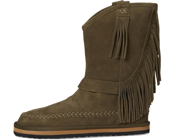 Ботинки Free People Faye Fringe Pull-On с бахромой и искусственным мехом