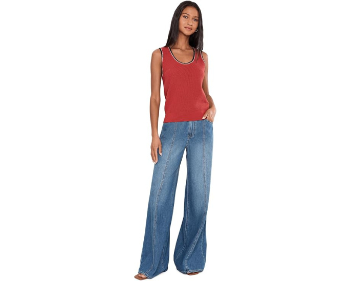 Джинсы Paige Cameron Wide Leg W Front Seams Round Back Pockets цвета La Verne