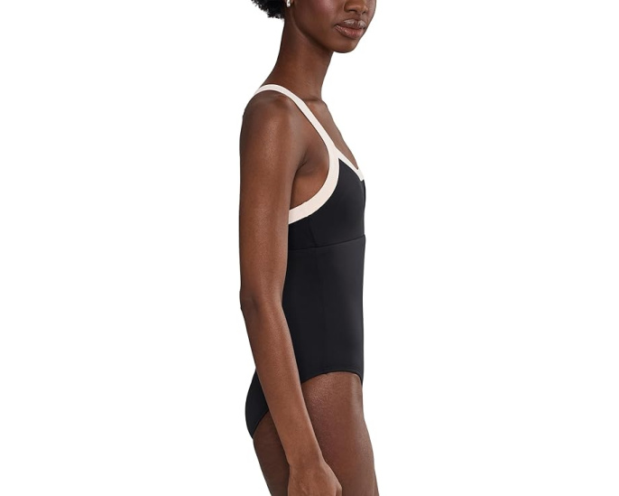 Цельный купальник Nike Bold Color Block V-back с сетчатыми вставками