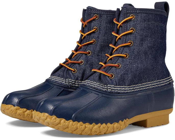 L.L.Bean Ботинки Bean Boot 8 дюймов из денима с фланелевой подкладкой