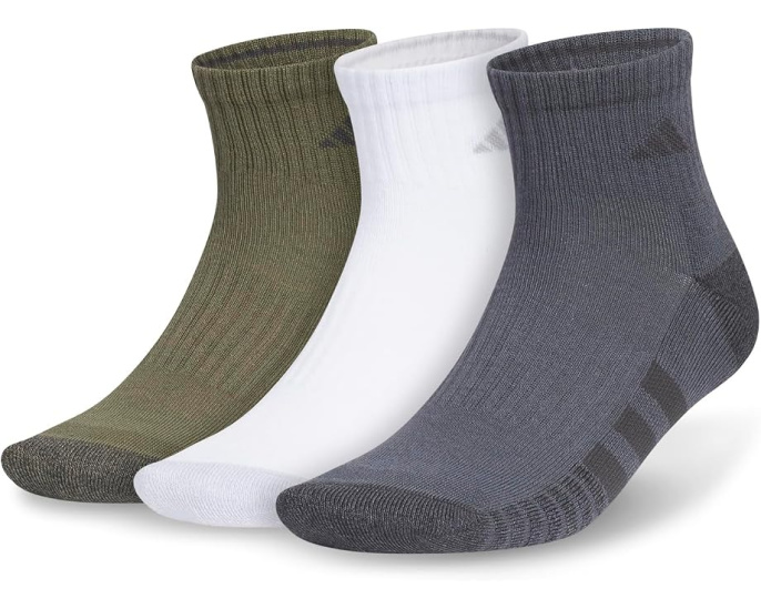 Носки Adidas Cushioned 3.0 3-Pack Quarter Socks хлопковые белые