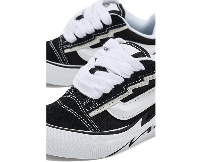 Детские кеды Vans Knu Skool Bolt черные на шнуровке