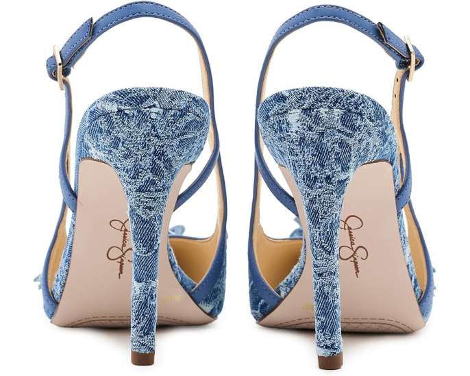 Туфли Pilitia на высоком каблуке с джинсовым цветочным рисунком от Jessica Simpson