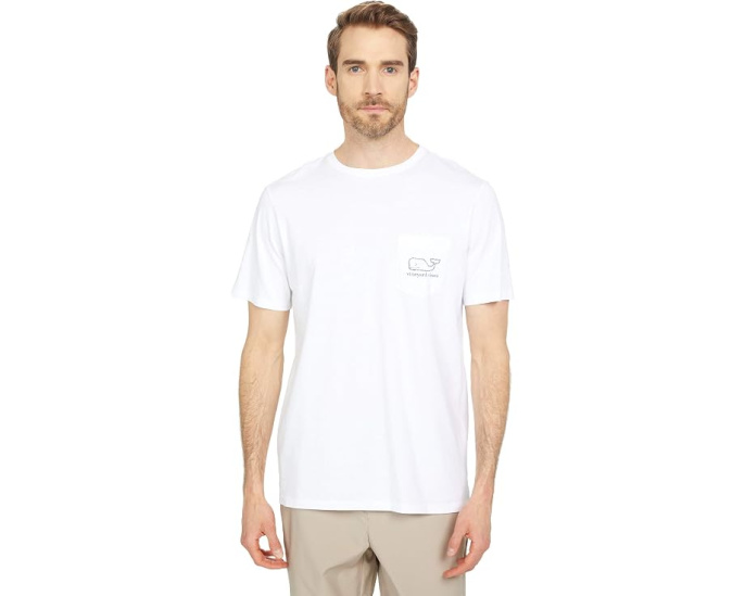 Vineyard Vines футболка с коротким рукавом и карманом Vintage Whale Pocket