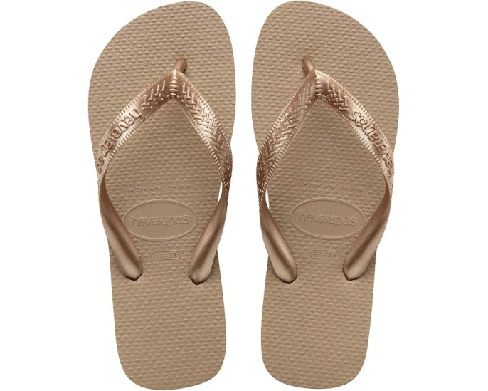 Шлепанцы Havaianas Top Tiras с металлизированными ремешками