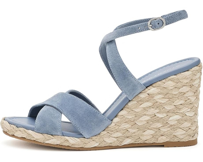 Сандалии Stuart Weitzman Alyssa на танкетке из замши и кожи