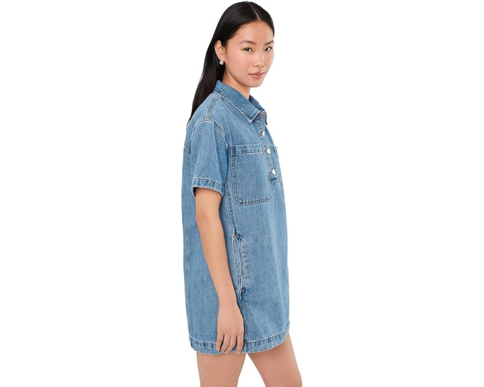 Blank NYC платье Easy Goer Denim Dress из денима с короткими рукавами