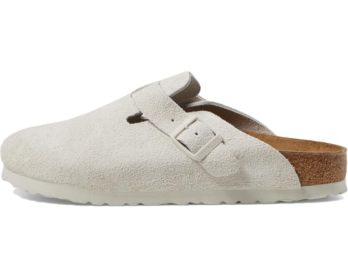 Биркенштоки Boston Soft Footbed из замши с анатомической пробковой стелькой