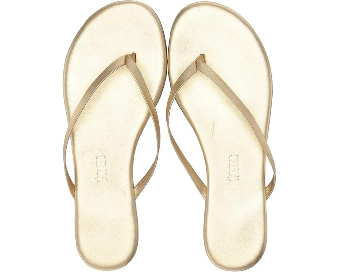 Металлические сандалии TKEES Metallics с кожаной стелькой