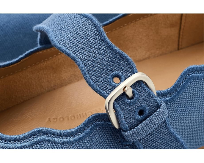 Туфли FitFlop Delicato Wave-Edge Canvas Mary Janes на клиновидном каблуке