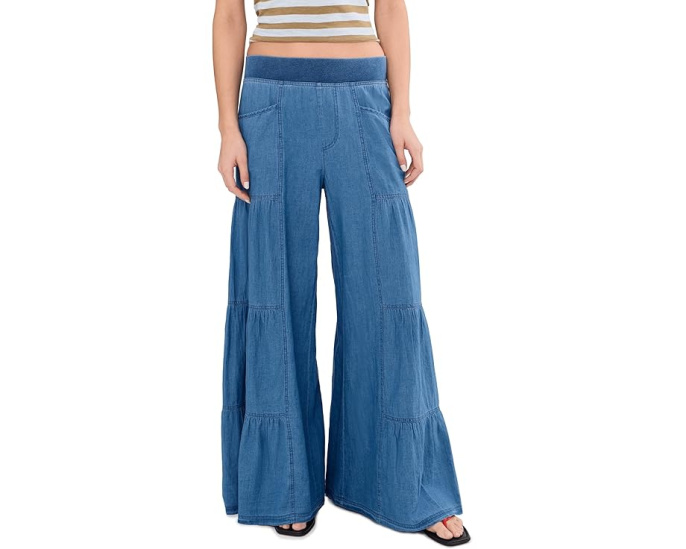 Широкие брюки XCVI Dugan Wide Leg с эластичным поясом из хлопка и льна