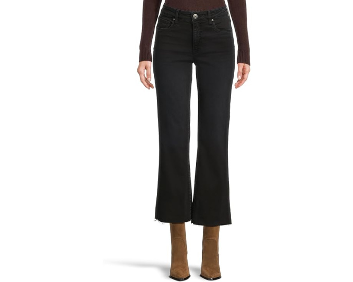 KUT from the Kloth джинсы Kelsey High-rise Fab Ab Ankle Flare с необработанным краем серые