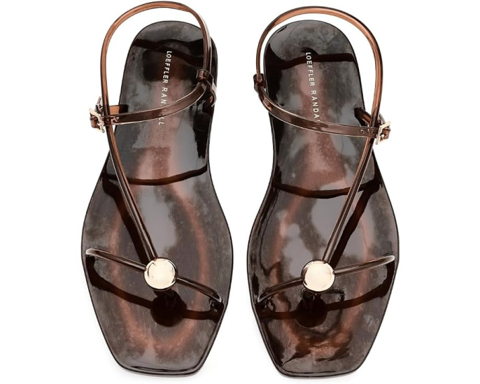 Босоножки Loeffler Randall Dana из блестящего материала с ремешками