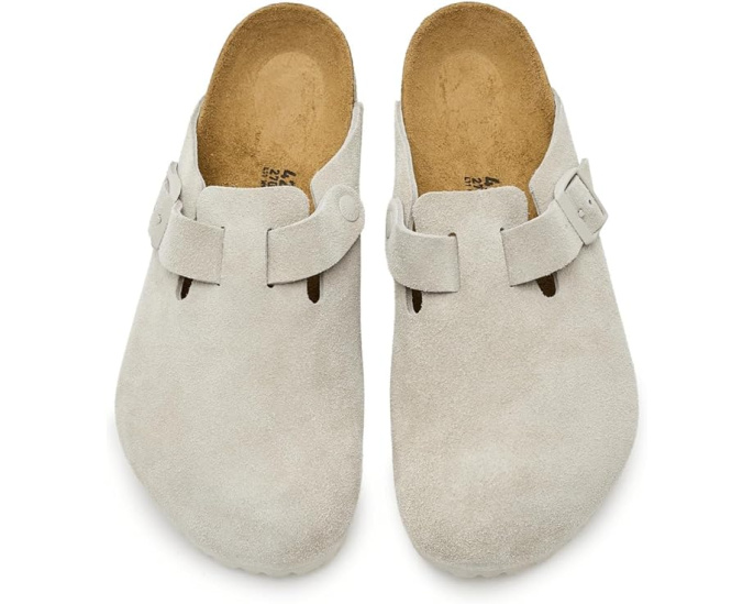 Классические клоги Birkenstock Boston из мягкой замши с анатомической стелькой