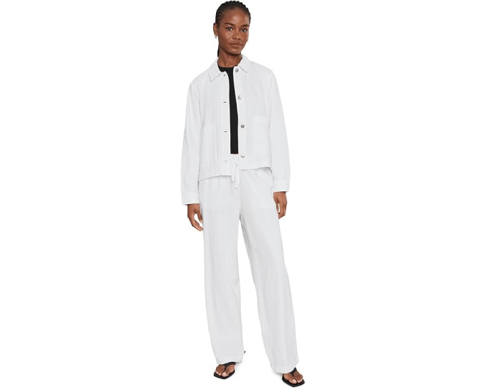 Eileen Fisher прямые брюки Slubby из органического хлопка и льна белые