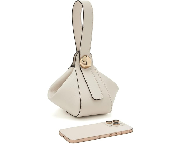 Madewell The Sculpted Metal Wristlet Bag из органической кожи