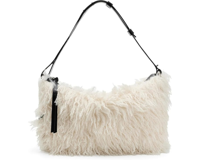 Scene Large Shoulder Bag In Grunge Fur