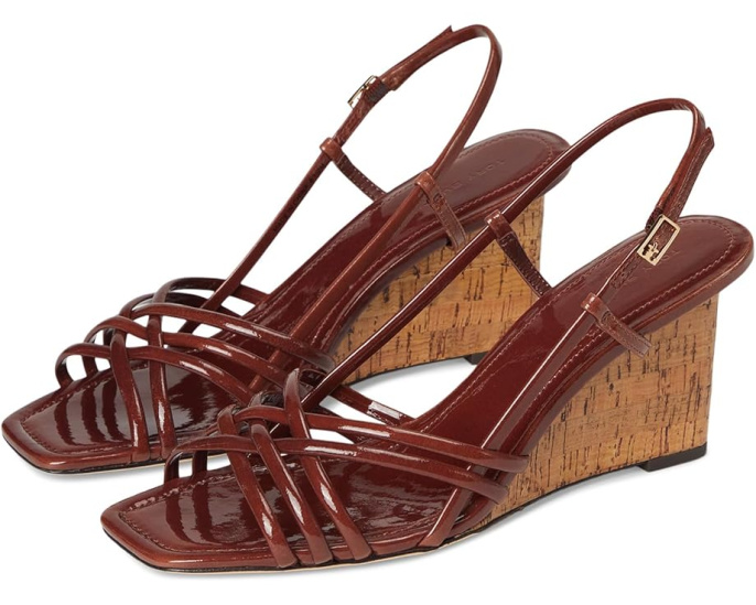 Босоножки Tory Burch Multi Strap Wedge Sandals 75mm на платформе с ремешками
