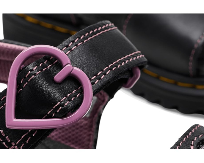 Детские сандалии Dr. Martens Marlowe Hearts II J с блестящим сердцем на регулируемых липучках