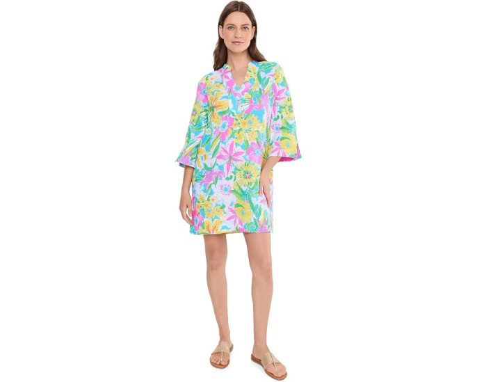 Lilly Pulitzer Льняное платье-туника Annadetta с цветочным принтом