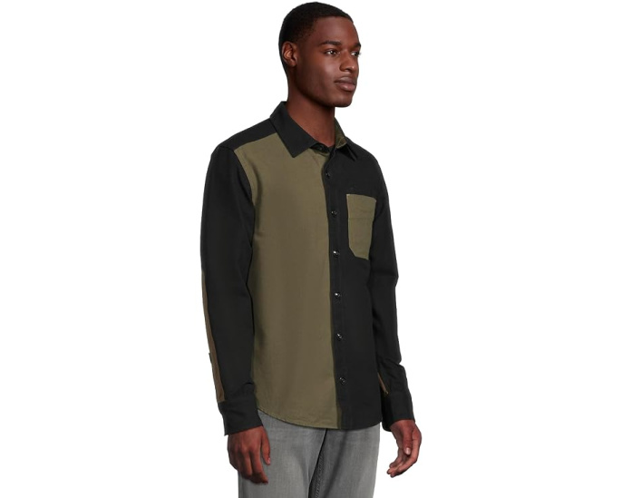 Рубашка L.L.Bean Signature 1933 из замши с длинным рукавом и смешанными материалами