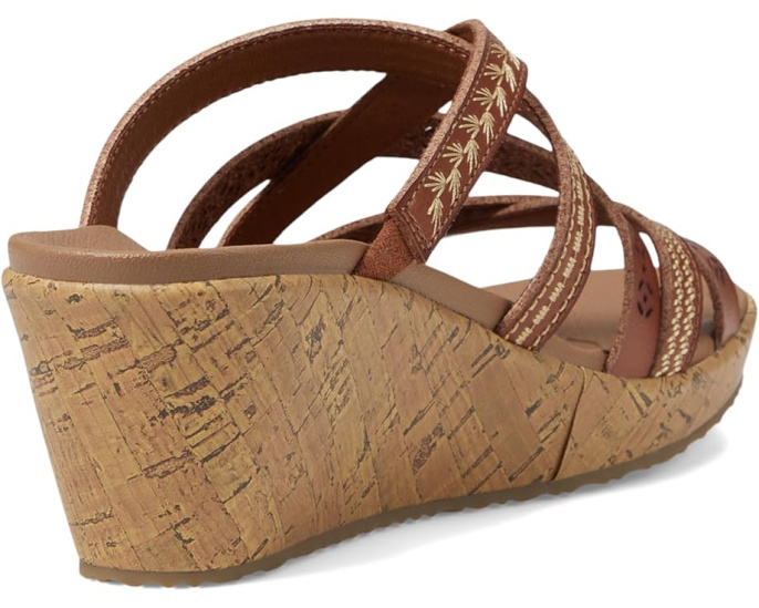 Босоножки SKECHERS Beverlee Tiger Posse на платформе с вышивкой и пробковым каблуком