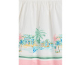 Платье Border Print Dress с рюшами и квадратным вырезом