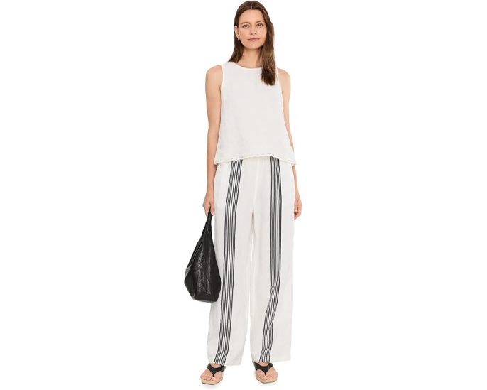 Льняные брюки Madewell Bold Stripe на завязках