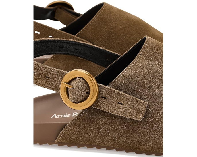 Сабо Toni Suede Clogs от Amie Rafa на танкетке серо-коричневые