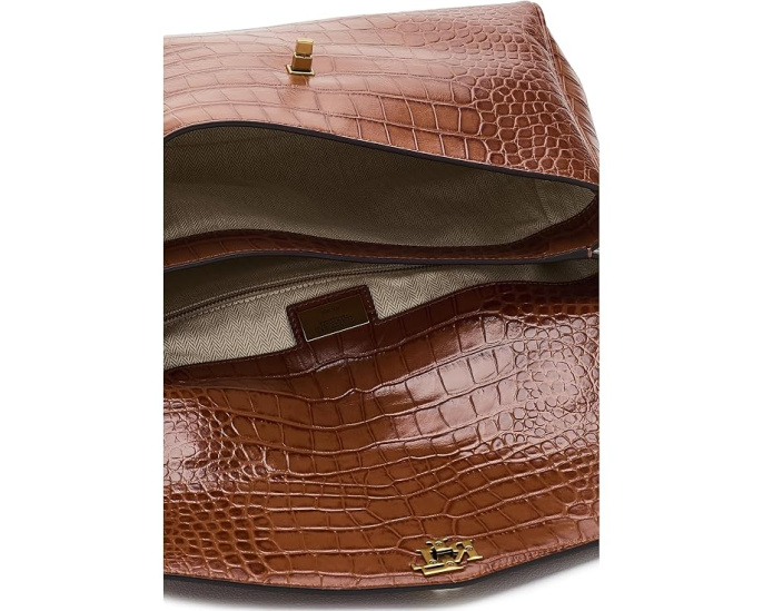 Lauren Ralph Lauren сумка Croc-Embossed Medium Farrah Soft из кожи крокодила