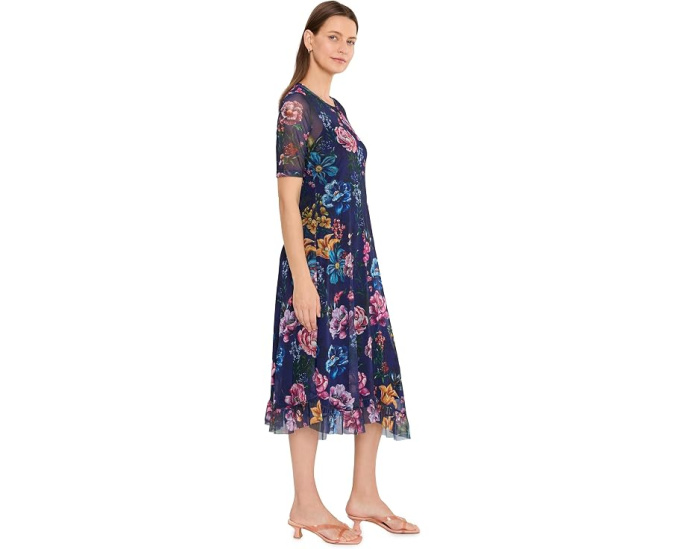Платье Mesh Elbow Sleeve Asymmetric Hem Johnny Was с сетчатыми рукавами и асимметричным подолом