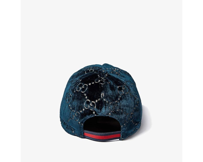 Шляпа Gucci Kids Double GG Velvet с фирменным принтом