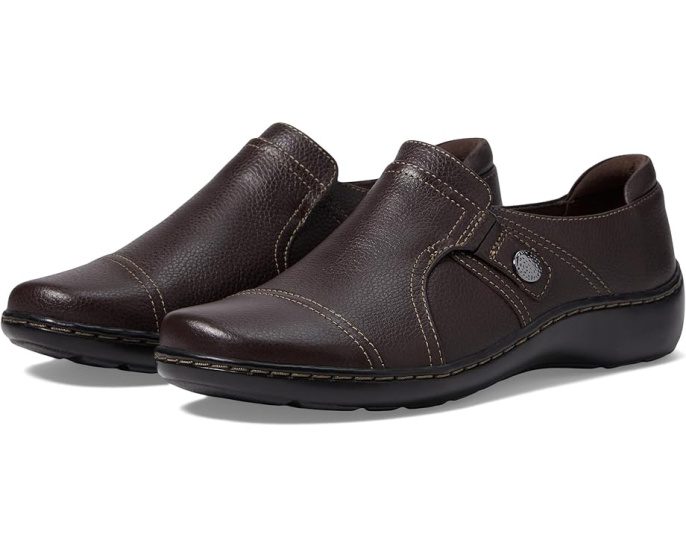 Мокасины Clarks Cora Poppy из текстурированной кожи и текстиля