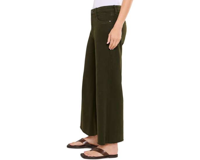 Meg High-Rise Fab Ab Wide Leg Raw Hem in Tuscan Olive