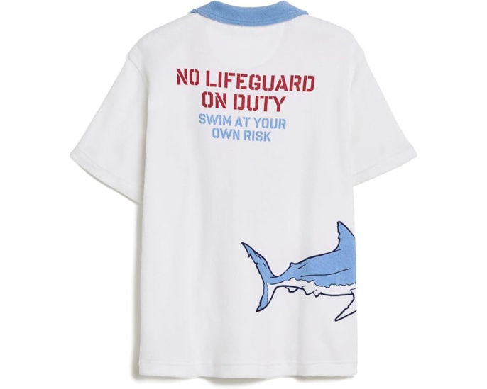 Детская рубашка поло Vineyard Vines Shark с принтом акулы